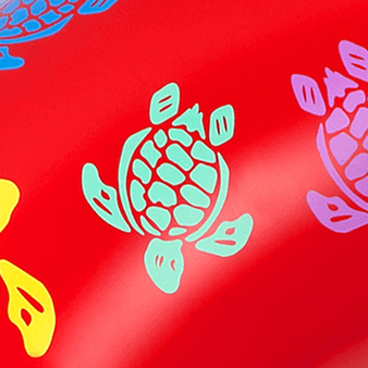 中性 Ronde des Tortues Multicolores 亚麻托特包 Poppy red 打印