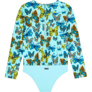 Filles VINTAGE Imprimé - T-shirt anti UV une pièce manches longues fille Butterflies, Lagon vue de dos