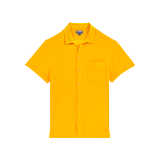 中性纯色棉质保龄球衫 Mango 正面图