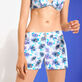 Damen Andere Bedruckt - Flash Flowers Badeshorts mit flachem Bund für Damen, Purple blue Details Ansicht 1