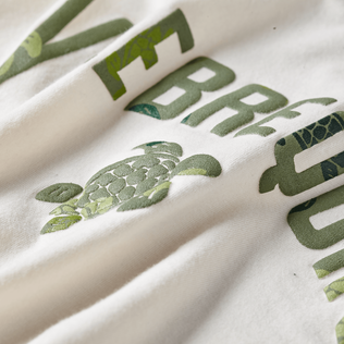 Boys Cotton T-shirt Ronde des Tortues Camo Off white details view 1