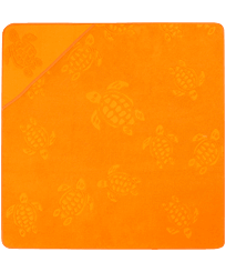Baby Beach Towel Turtle Jacquard Solid Carrot front view