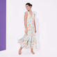 Vestido largo con estampado Iridescent Flowers of Joy para mujer - Vilebrequin x Poupette St Barth Terracotta vista frontal desgastada
