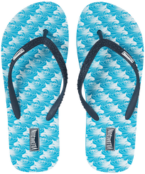 Chanclas con estampado Micro Waves para mujer Lazulii blue vista frontal