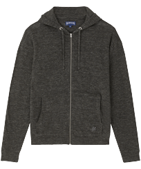 Solid Unisex-Sweatshirt aus Leinen Heather anthracite Vorderansicht