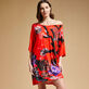 Vestido largo de viscosa con estampado Spring Flower para mujer - Vilebrequin x Patrizia Gucci Amapola vista frontal desgastada
