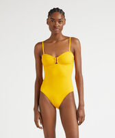 Bañador liso de una sola pieza para mujer Mango vista frontal desgastada