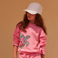 Provencal Turtle Sweatshirt mit Rundhalsausschnitt für Mädchen Bonbon Vorderseite getragene Ansicht