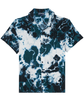 Men Terry Bowling Shirt Rough Ocean Tie & Dye Emerald front view