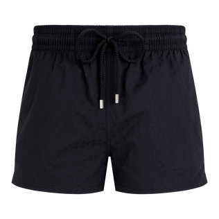 Men Short Swim Trunks Jacquard Turtles Black front view