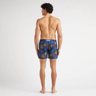 Bañador con estampado Ronde des Tortues Tricot para hombre: Vilebrequin x Falke Azul marino vista trasera desgastada