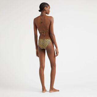 Carapaces Bikinihose zum seitlichen Binden für Damen Marineblau Rückansicht getragen