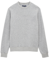 Men Others Solid - Men Cotton Sweatshirt Solid, Lihght gray heather front view