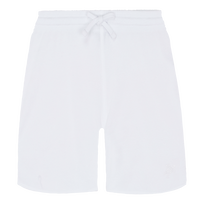 Women Terry Shorts Solid White front view