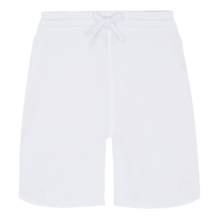 Women Terry Shorts Solid White front view