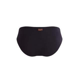 Bas de maillot de bain culotte midi femme uni Noir vue de dos