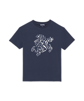 T-Shirt mit Schildkröten-Print und Orcas-Design für Jungen Marineblau Vorderansicht