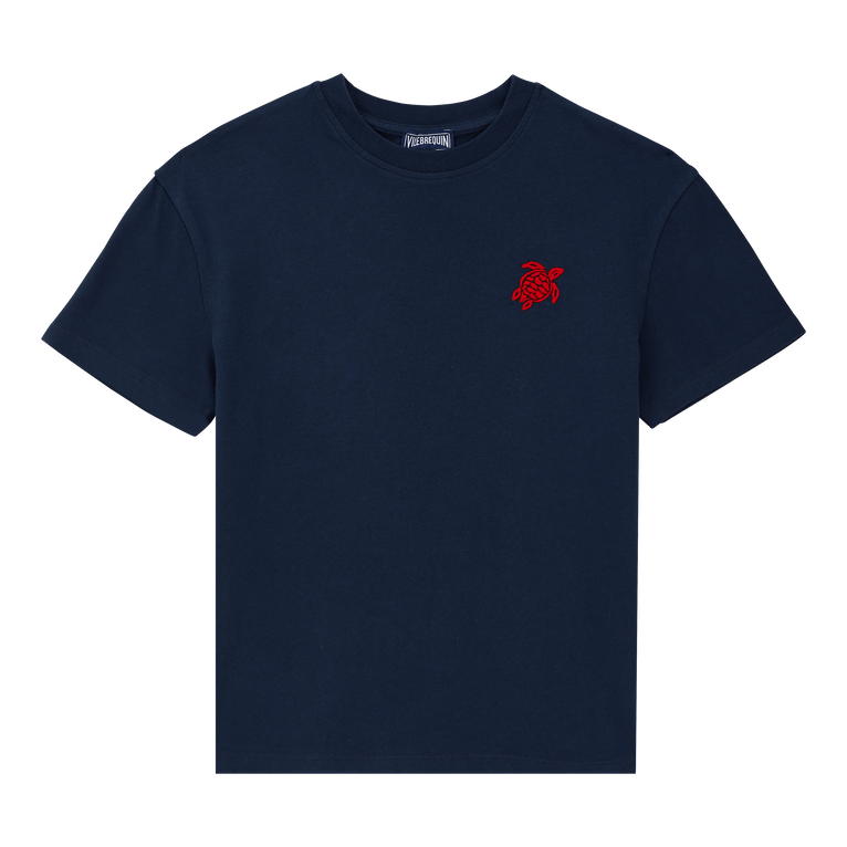 Boys Organic Cotton T-shirt Solid - Tee Shirt - Gabin - Blue - Size 12 - Vilebrequin