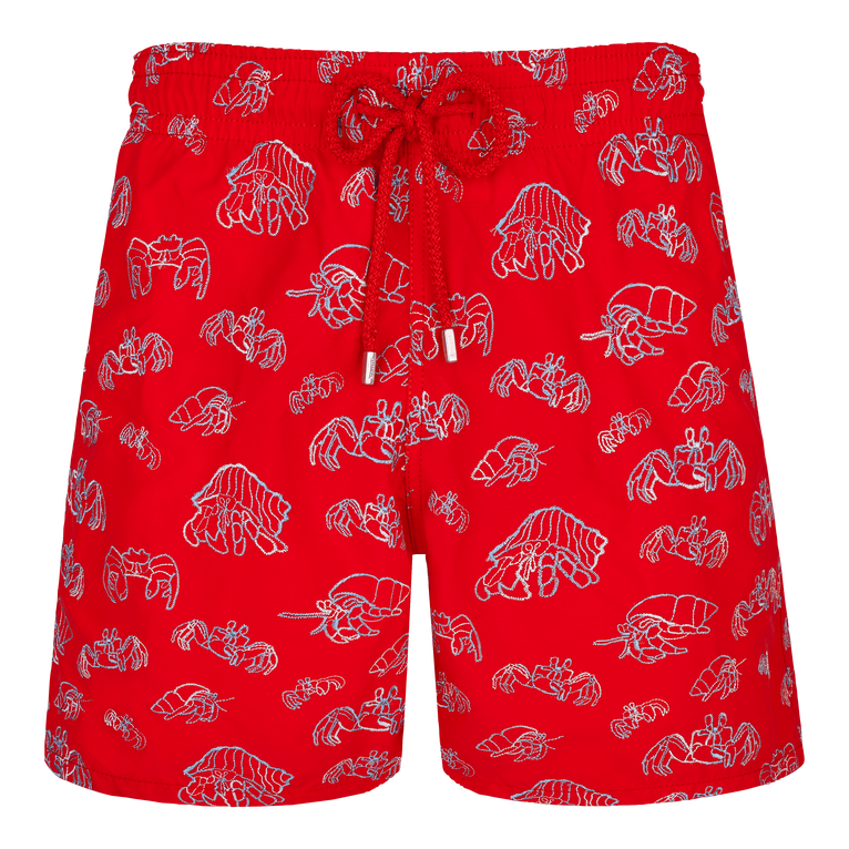 Men Swim Shorts Embroidered Hermit Crabs - Swimming Trunk - Mistral - Red - Size XL - Vilebrequin