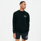 Men Sweatshirt Turtles Printed - Vilebrequin x BAPE® BLACK Black front worn view