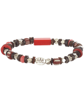 Bracelet unisexe élastique perles Leon- Vilebrequin x Gas Bijoux Coquelicot vue de face