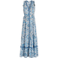 Women Maxi Dress Iris Lace- Vilebrequin x Poupette St Barth Azzurro vista frontale