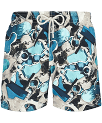 Men Swim Trunks Californian Pool Dogtown - Vilebrequin x Highsnobiety Blue note front view