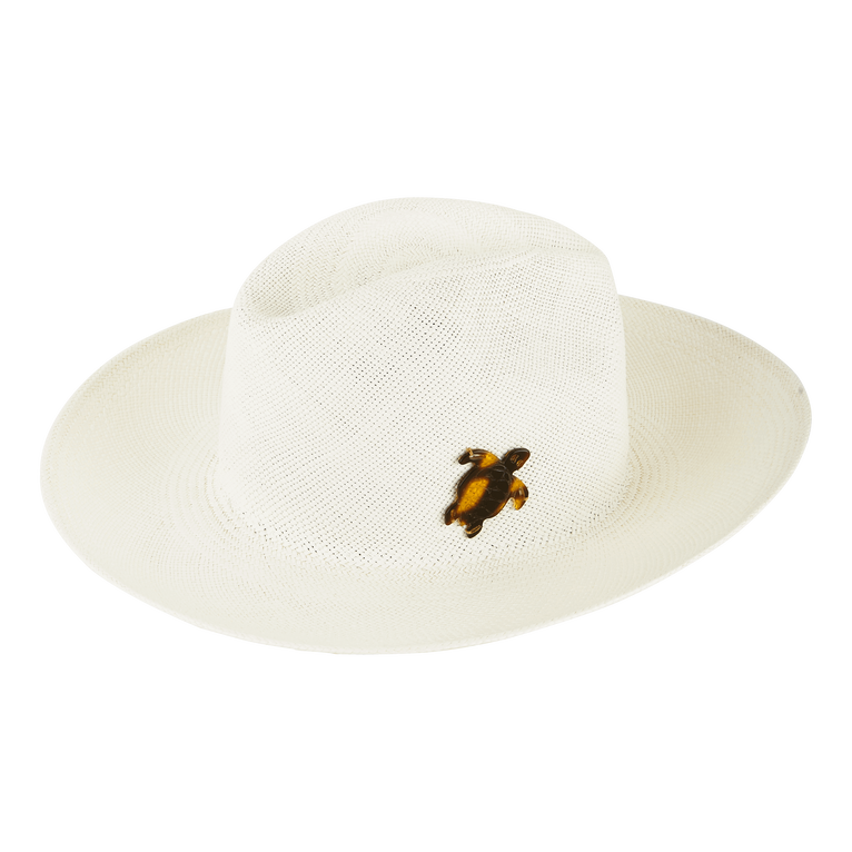 Women Natural Straw Hat Solid - Cherry - Beige
