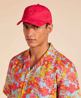 Embroidered Cap Turtles All Over Gooseberry red front worn view