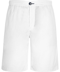 Jogging-Bermudas aus Gabardine für Herren Weiss Vorderansicht