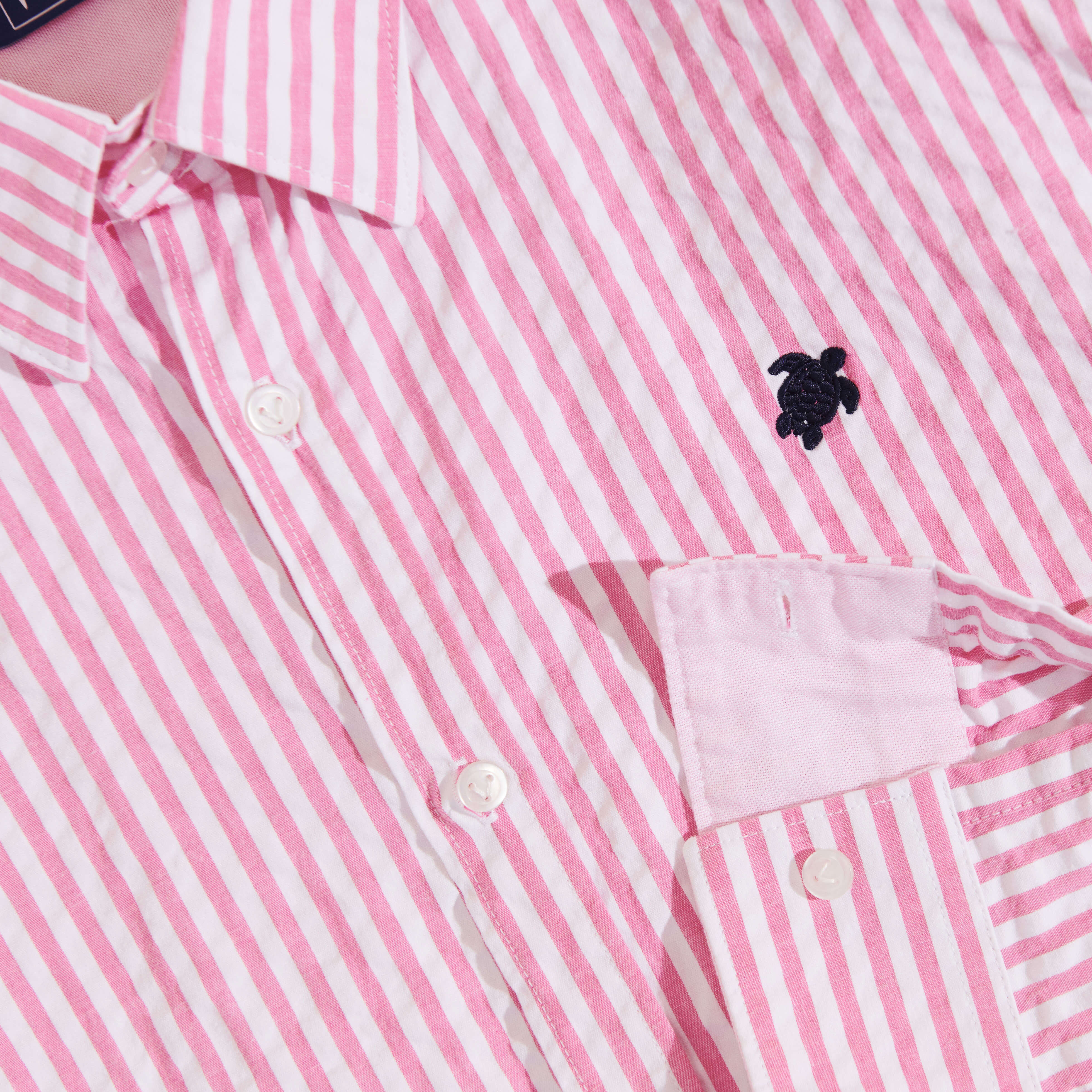 Camisa de sirsaca a rayas para hombre