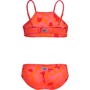 Bañador de dos piezas con estampado New Leopard para niña Albaricoque vista trasera