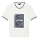 T-shirt uomo in lino Poulpes Bicolores Off white vista frontale