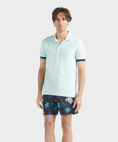 Polo en piqué coton organique homme uni Pacific vue portée de face