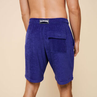 Bermudas de color liso para hombre y mujer Purple blue detalles vista 3