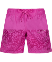 男童 Poulpes 遇水变色游泳短裤 Crimson purple 正面图