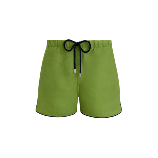 Men Linen Swim Trunks Solid Camouplage front view