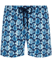 男款 Stretch classic 印制 - 男士 Batik Fishes 弹力泳裤, Navy 正面图