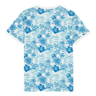 Camiseta de algodón con estampado Tahiti Flowers para hombre Blanco vista trasera