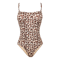 女士 Turtles Leopard 紧身胸衣连体泳衣 Straw 正面图