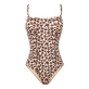 女士 Turtles Leopard 紧身胸衣连体泳衣 Straw 正面图