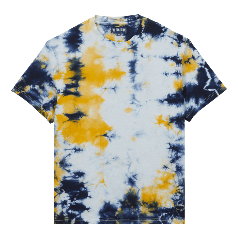 Men Organic Cotton T-shirt Tie & Dye - Tareck - Blue - Size XXL - Vilebrequin