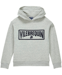 Boys Embroidered Sweatshirt Logo 3D Heather grey front view