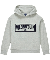 Boys Embroidered Sweatshirt Logo 3D Heather grey front view