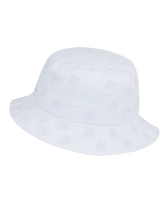 Embroidered Bucket Hat Tutles All Over White front view