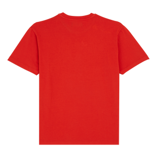 Men Cotton T-Shirt Printed Turtle Logo Poppy red back view