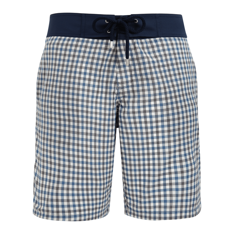 Men Merino Wool Swimwear Carreaux - Vilebrequin X The Woolmark Company - Swimming Trunk - Mailey - Grey - Size XXXL - Vilebrequin