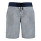 Maillot de bain homme en laine mérinos Carreaux - Vilebrequin x The Woolmark Company Gris/bleu vue de face