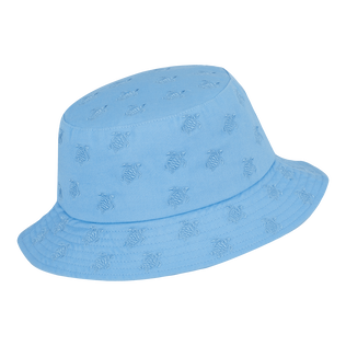 Embroidered Bucket Hat Turtles All Over Sky blue back view