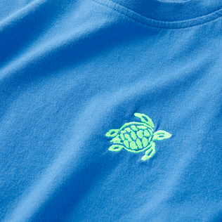 T-shirt bambino in cotone biologico tinta unita Oceano dettagli vista 1